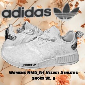 Adidas Womens NMD_R1 White/Silver Athletic Shoes GW5681 Size 8
Like New